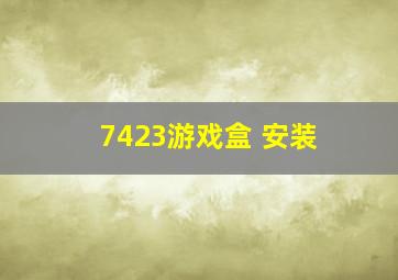 7423游戏盒 安装